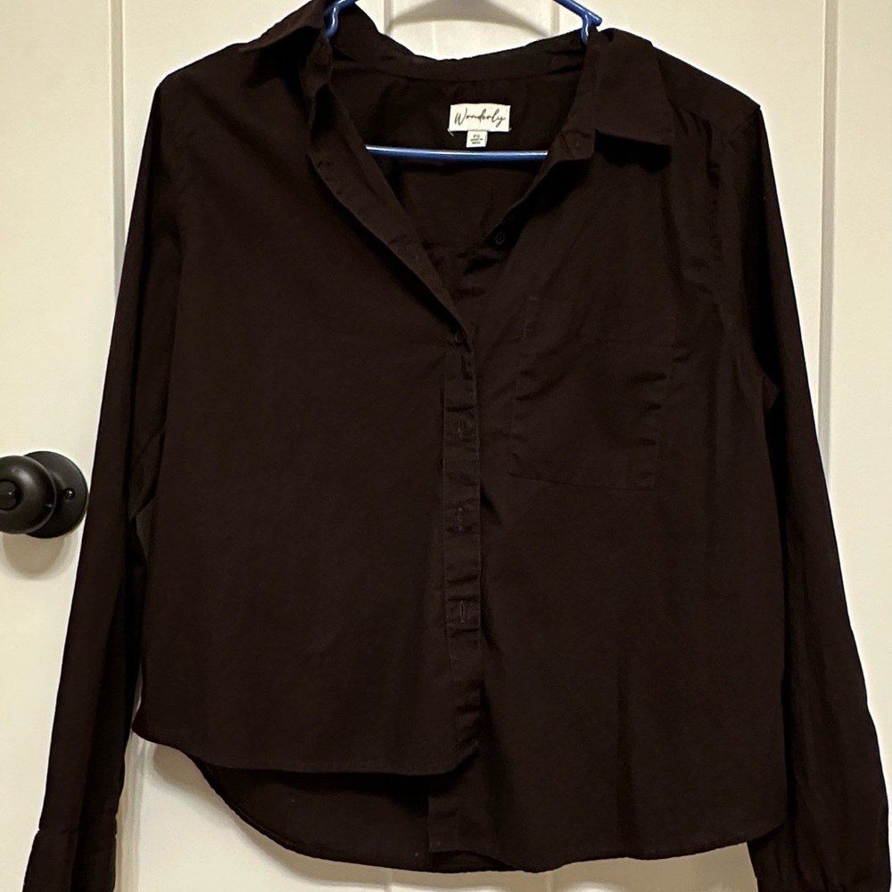 Brown Button Up Top